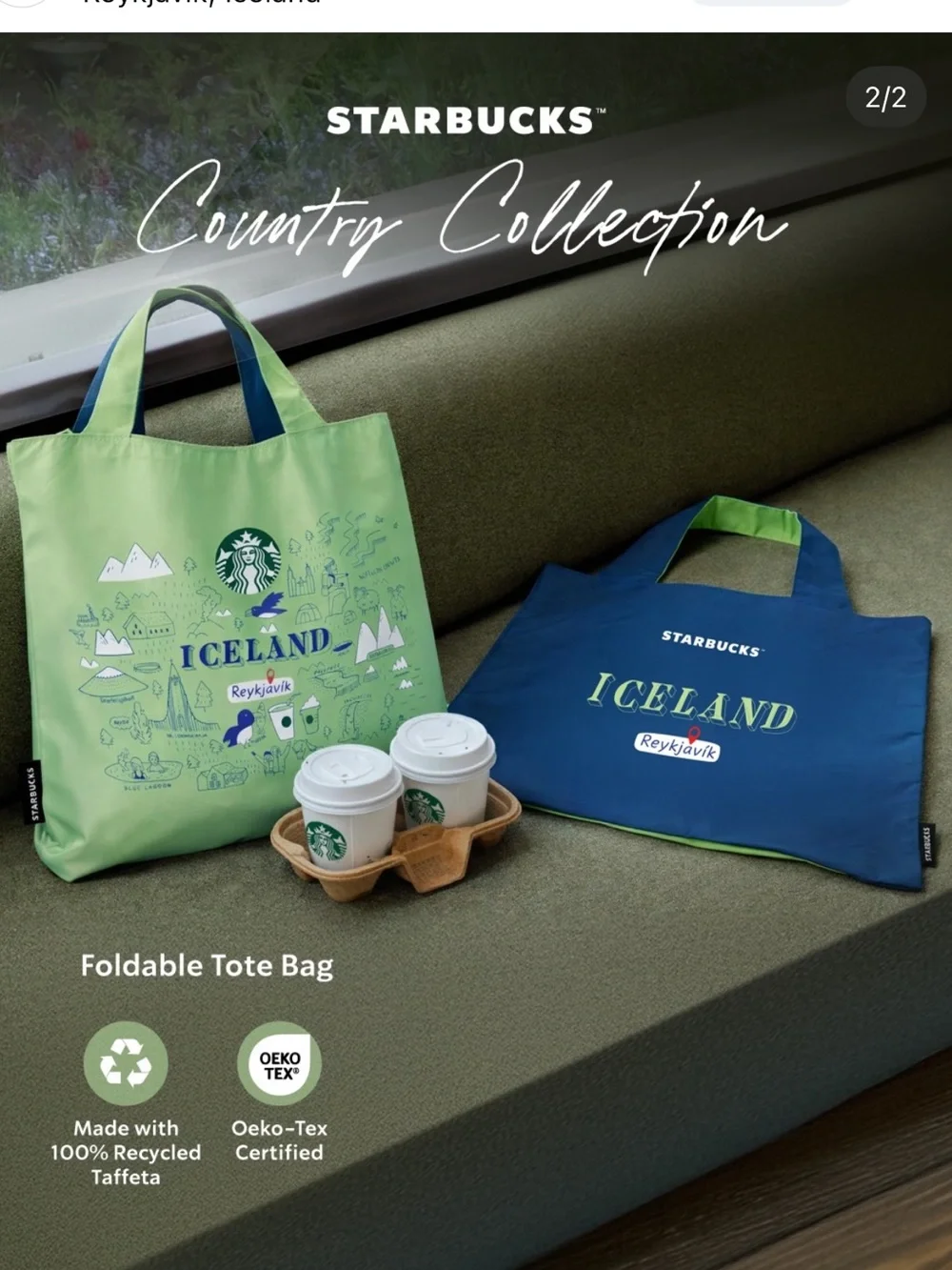 Starbucks foldable tote